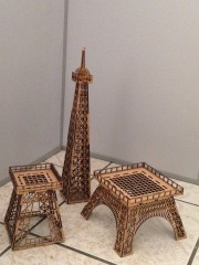 Torre Eiffel 3D Em Mdf Cru Com Corte A Laser Pré Montada 1,27m